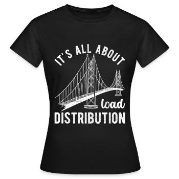 Ingénieur des ponts Construction de ponts - T-shirt Femme - noir - Devant - AI Model Female 172 dark (172cm)