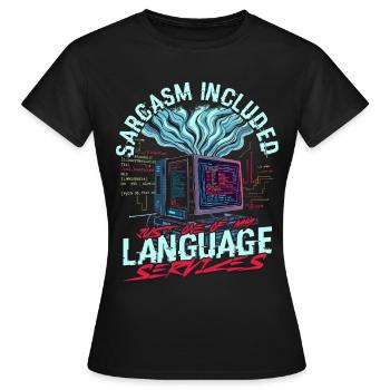 Linguiste informaticien - T-shirt Femme - noir - Devant - AI Model Female 172 dark (172cm)