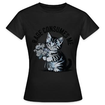 Rage Consumes Me Cat - Women's T-Shirt - black - Front - AI Model Female 172 dark (172cm)
