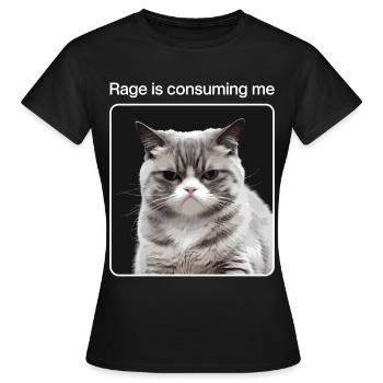Rage Consumes Me Cat - Women's T-Shirt - black - Front - AI Model Female 172 dark (172cm)