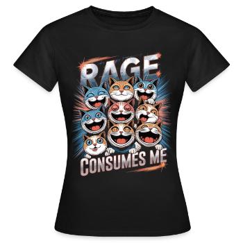 Rage Consumes Me Cat - Women's T-Shirt - black - Front - AI Model Female 172 dark (172cm)