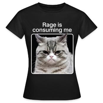 Rage Consumes Me Cat - Women's T-Shirt - black - Front - AI Model Female 172 dark (172cm)