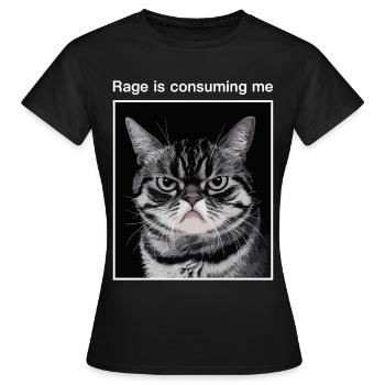 Rage Consumes Me Cat - Women's T-Shirt - black - Front - AI Model Female 172 dark (172cm)