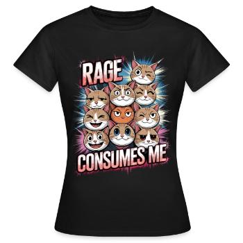 Rage Consumes Me Cat - Women's T-Shirt - black - Front - AI Model Female 172 dark (172cm)