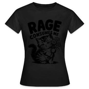 Rage Consumes Me Cat - Women's T-Shirt - black - Front - AI Model Female 172 dark (172cm)