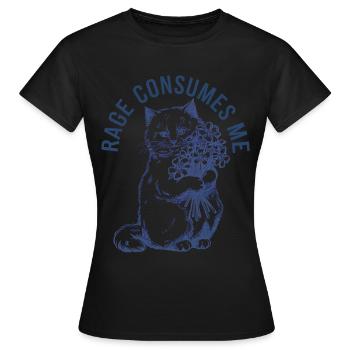 Rage Consumes Me Cat - Women's T-Shirt - black - Front - AI Model Female 172 dark (172cm)
