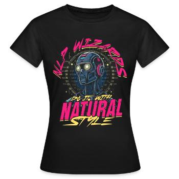 Linguiste informaticien - T-shirt Femme - noir - Devant - AI Model Female 172 dark (172cm)