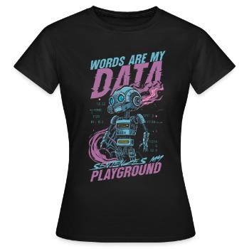 Linguiste informaticien - T-shirt Femme - noir - Devant - AI Model Female 172 dark (172cm)