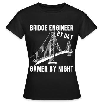 Ingénieur des ponts Construction de ponts - T-shirt Femme - noir - Devant - AI Model Female 172 dark (172cm)