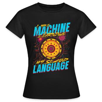 Linguiste informaticien - T-shirt Femme - noir - Devant - AI Model Female 172 dark (172cm)