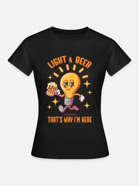 Lichttechniker Licht und Bier - Frauen T-Shirt - Schwarz