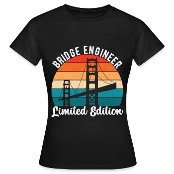 Ingénieur des ponts Construction de ponts - T-shirt Femme - noir - Devant - AI Model Female 172 dark (172cm)