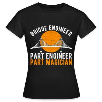 Ingénieur des ponts Construction de ponts - T-shirt Femme - noir - Devant - AI Model Female 172 dark (172cm)