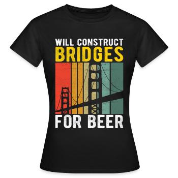 Ingénieur des ponts Construction de ponts - T-shirt Femme - noir - Devant - AI Model Female 172 dark (172cm)