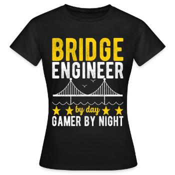 Ingénieur des ponts Construction de ponts - T-shirt Femme - noir - Devant - AI Model Female 172 dark (172cm)