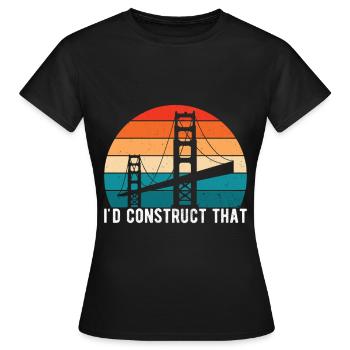 Ingénieur des ponts Construction de ponts - T-shirt Femme - noir - Devant - AI Model Female 172 dark (172cm)