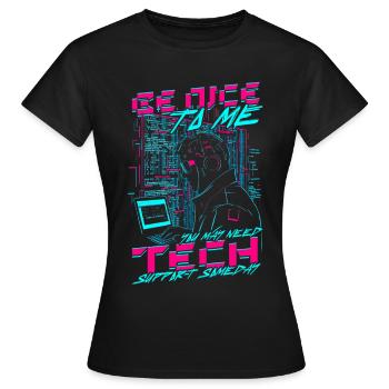 Assistance technique pour les informaticiens - T-shirt Femme - noir - Devant - AI Model Female 172 dark (172cm)