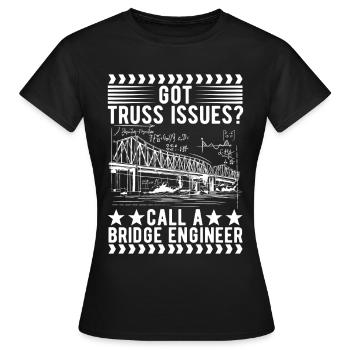 Bridge Engineer Bridge Construction - Women's T-Shirt - black - Front - AI Model Female 172 dark (172cm)