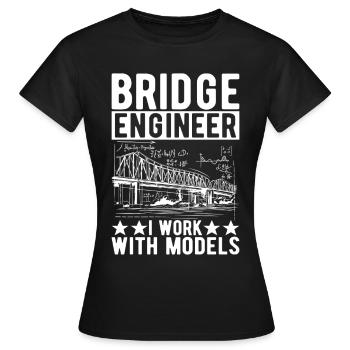 Bridge Engineer Bridge Construction - Women's T-Shirt - black - Front - AI Model Female 172 dark (172cm)