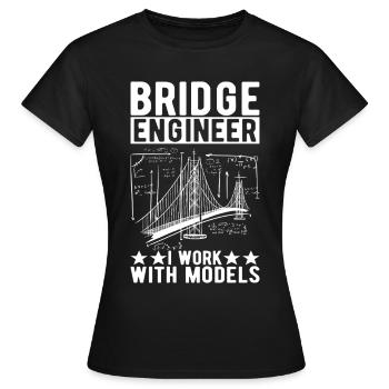 Ingénieur des ponts Construction de ponts - T-shirt Femme - noir - Devant - AI Model Female 172 dark (172cm)