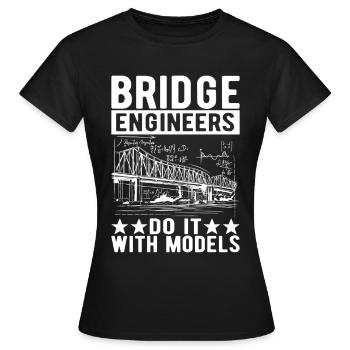 Bridge Engineer Bridge Construction - Women's T-Shirt - black - Front - AI Model Female 172 dark (172cm)