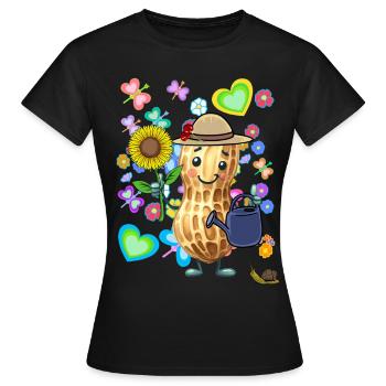Erdnuss Erdnüsse Frühling Sommer Nuss Erdnüsse - Frauen T-Shirt - Schwarz - Vorne - AI Model Female 172 dark (172cm)