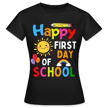 Premier jour d’inscription à l’école Début de l’école - T-shirt Femme - noir - Devant - AI Model Female 172 dark (172cm)