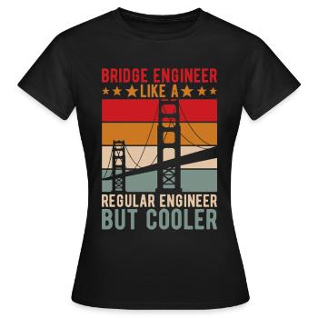 Ingénieur des ponts Construction de ponts - T-shirt Femme - noir - Devant - AI Model Female 172 dark (172cm)