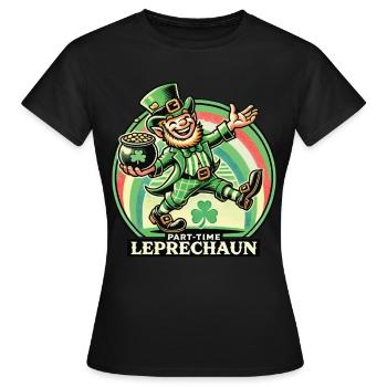 Leprechaun à temps partiel Fête de la Saint-Patrick - T-shirt Femme - noir - Devant - AI Model Female 172 dark (172cm)