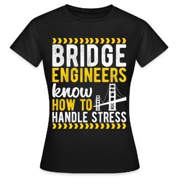 Ingénieur des ponts Construction de ponts - T-shirt Femme - noir - Devant - AI Model Female 172 dark (172cm)