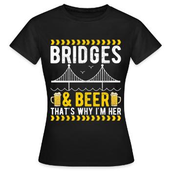 Ingénieur des ponts Construction de ponts - T-shirt Femme - noir - Devant - AI Model Female 172 dark (172cm)