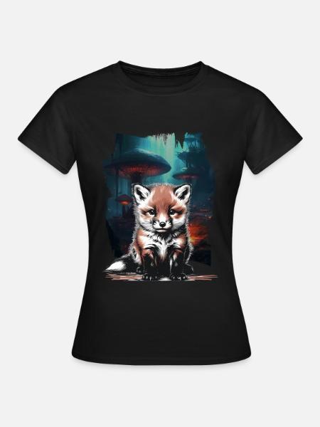 Fuchs Füchse Füchsin - Frauen T-Shirt - Schwarz