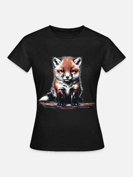 Fuchs Füchse Füchsin - Frauen T-Shirt - Schwarz