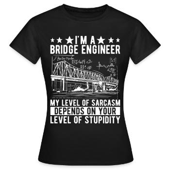 Bridge Engineer Bridge Construction - Women's T-Shirt - black - Front - AI Model Female 172 dark (172cm)