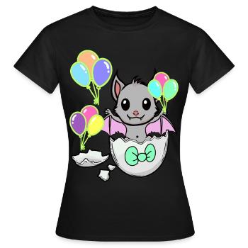 Chauve-souris Bébé Naissance Enfants Coquille d’oeuf - T-shirt Femme - noir - Devant - AI Model Female 172 dark (172cm)