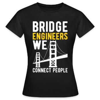 Bridge Engineer Bridge Construction - Women's T-Shirt - black - Front - AI Model Female 172 dark (172cm)