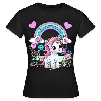 Licorne Licornes Créatures mythiques Animaux mythiques Enfant - T-shirt Femme - noir - Devant - AI Model Female 172 dark (172cm)
