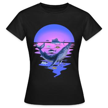 Animaux marins Mammifère marin Poisson Poisson Océan Fin - T-shirt Femme - noir - Devant - AI Model Female 172 dark (172cm)