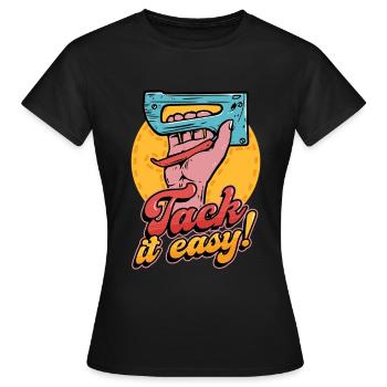 Polsterer Polsterin Polsterei Tack It Easy - Frauen T-Shirt - Schwarz - Vorne - AI Model Female 172 dark (172cm)