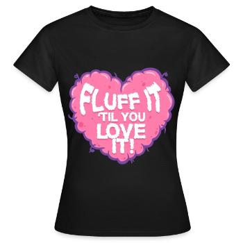 Polsterer Polsterin Fluff It Til You Love It - Frauen T-Shirt - Schwarz - Vorne - AI Model Female 172 dark (172cm)
