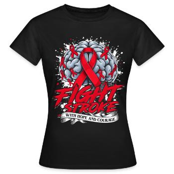 Schlaganfall Erholung - Frauen T-Shirt - Schwarz - Vorne - AI Model Female 172 dark (172cm)
