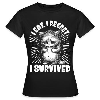 Douleur à l’estomac Survivant Douleur à l’estomac - T-shirt Femme - noir - Devant - AI Model Female 172 dark (172cm)