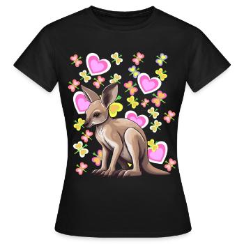 Kangourou Kids Australie Zoo Zoo Animaux du zoo - T-shirt Femme - noir - Devant - AI Model Female 172 dark (172cm)