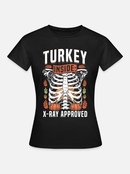 Stagione autunnale Turchia Ringraziamento Xray - Maglietta da donna - nero