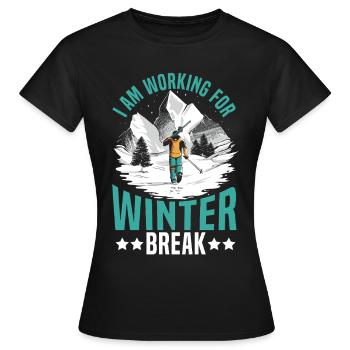 Hiver froid Je travaille pour les vacances d’hiver - T-shirt Femme - noir - Devant - AI Model Female 172 dark (172cm)