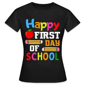 Premier jour d’école Début de l’école - T-shirt Femme - noir - Devant - AI Model Female 172 dark (172cm)