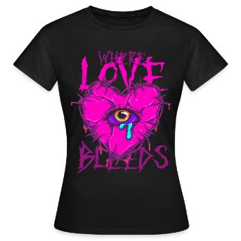 Romance sombre où l’amour saigne - T-shirt Femme - noir - Devant - AI Model Female 172 dark (172cm)