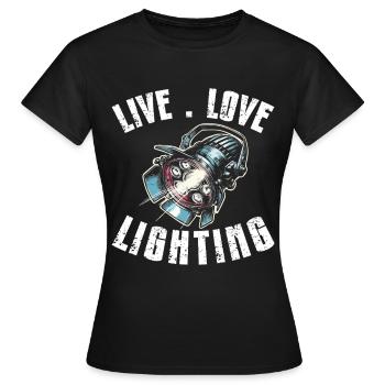 Lighting technician Lighting technician Lighting technology - Women's T-Shirt - black - Front - AI Model Female 172 dark (172cm)