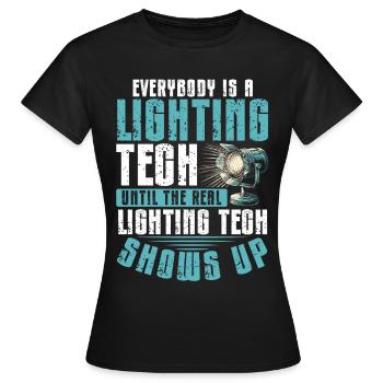 Lighting technician Lighting technician Lighting technology - Women's T-Shirt - black - Front - AI Model Female 172 dark (172cm)