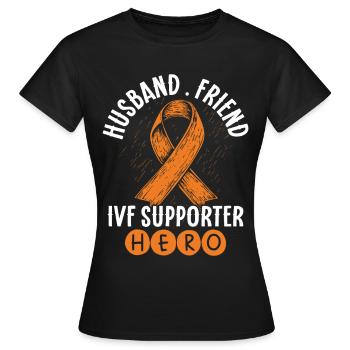 Sensibilisation à l’infertilité FIV Fécondation - T-shirt Femme - noir - Devant - AI Model Female 172 dark (172cm)